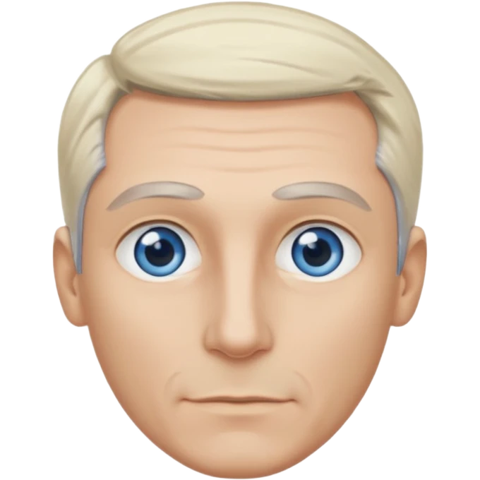 Avatar pic male gray hair blue eyes clean shaven blonde eyebrows high cheekbones emoji