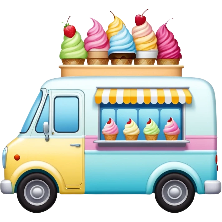 Colorful ice cream van emoji