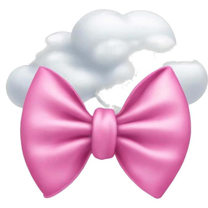 Mini pink bow and cloud emoji