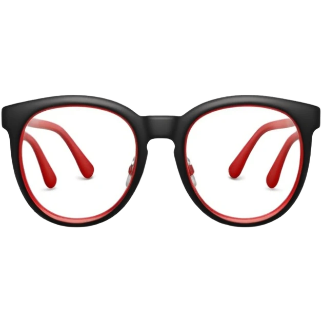 Red Glasses with subtle shine and curved frame edges. emoji