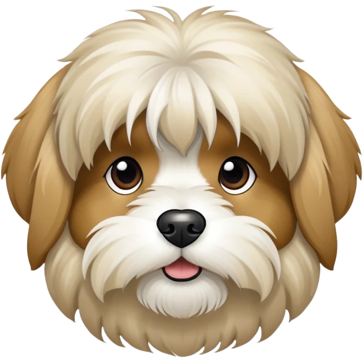 Beige and white Tibetan terrier  emoji