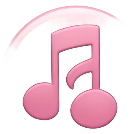 Pale pink music note with pale pink heart  emoji