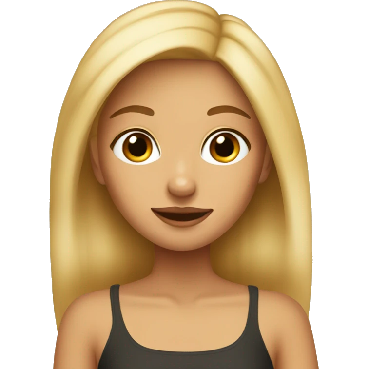 blonde girl with brown min pin emoji