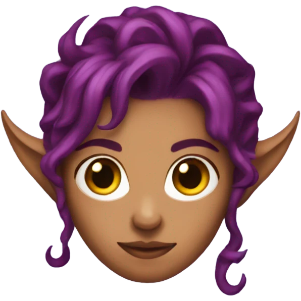 red female tiefling, purple hair emoji