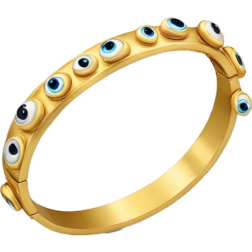 very thin gold bangle ring studded with eyeballs emoji