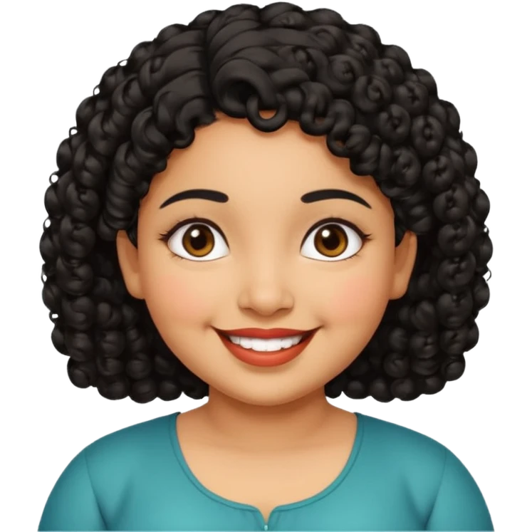 Indian fat girl south Indian curly short black hair emoji
