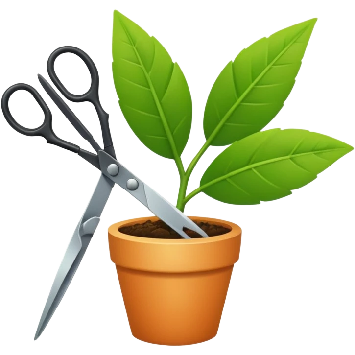 scissors cutting plant emoji