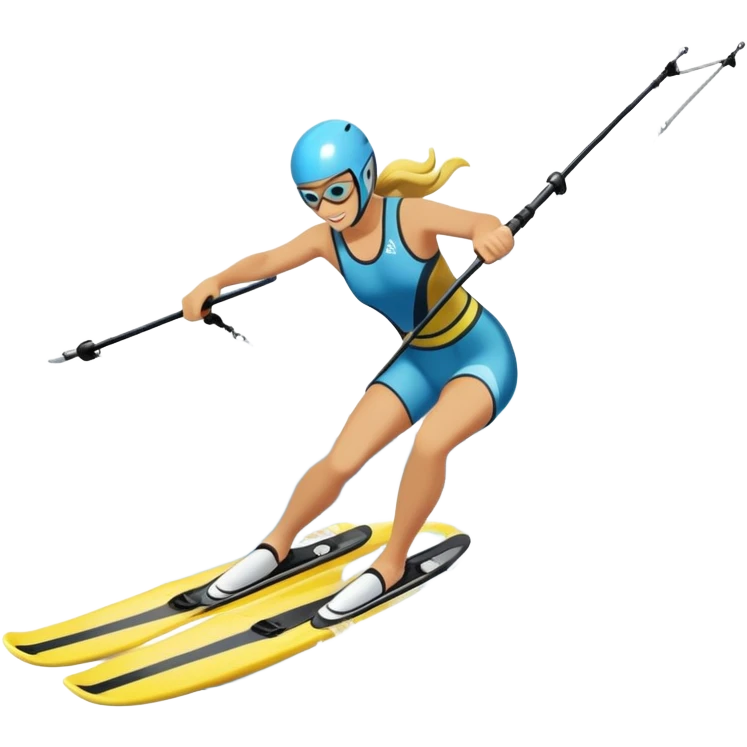 An icon featuring a close-up collage of water skis, splashing water across the surface. The design highlights the motion of the skis cutting through the water. Transparent background emphasizes the thrill of water skiing. emoji