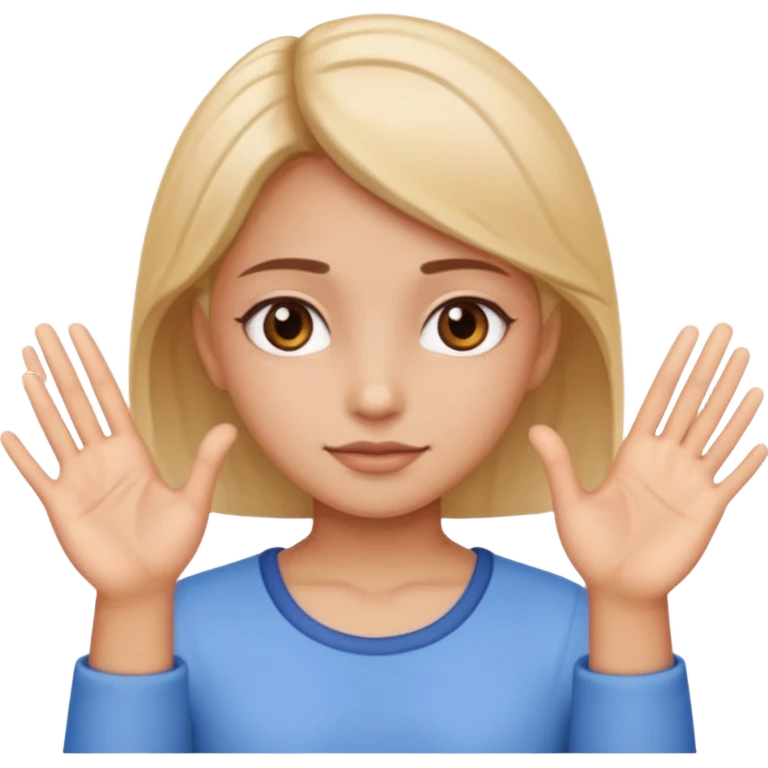 Girl show 67 with your hands on the edge and one side is 6 the other is 7 emoji