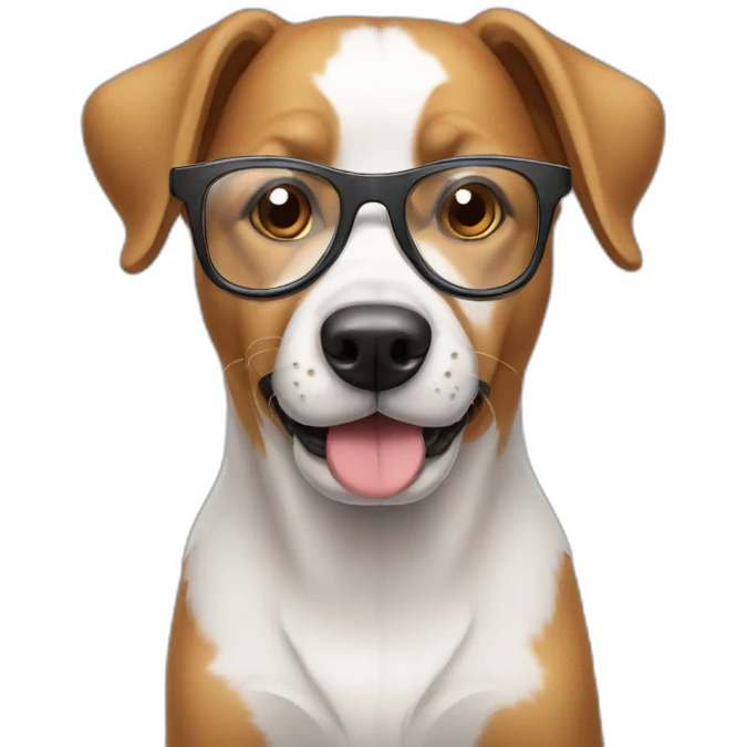 Dog wearing glass emoji