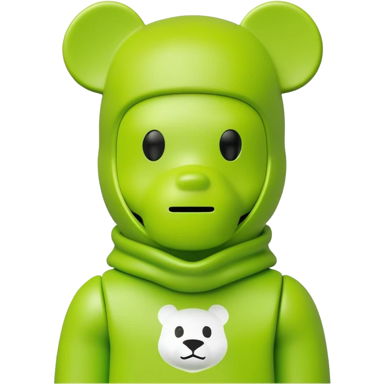 bearbrick toy wearing a lime green balaclava with a Supreme logo print emoji