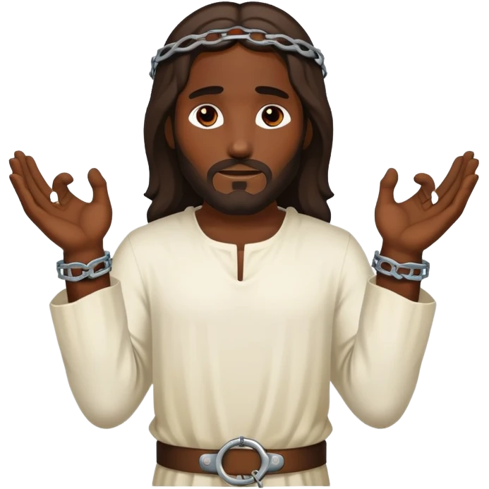 Dark skin christ Jesus handcuffed  emoji