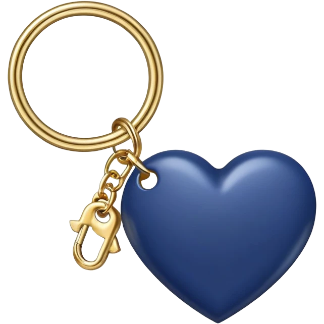 Navy blue heart with gold chains charm keychain emoji