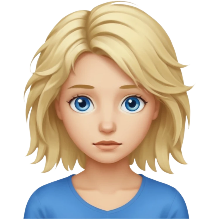 young blonde disheveled hair woman  emoji