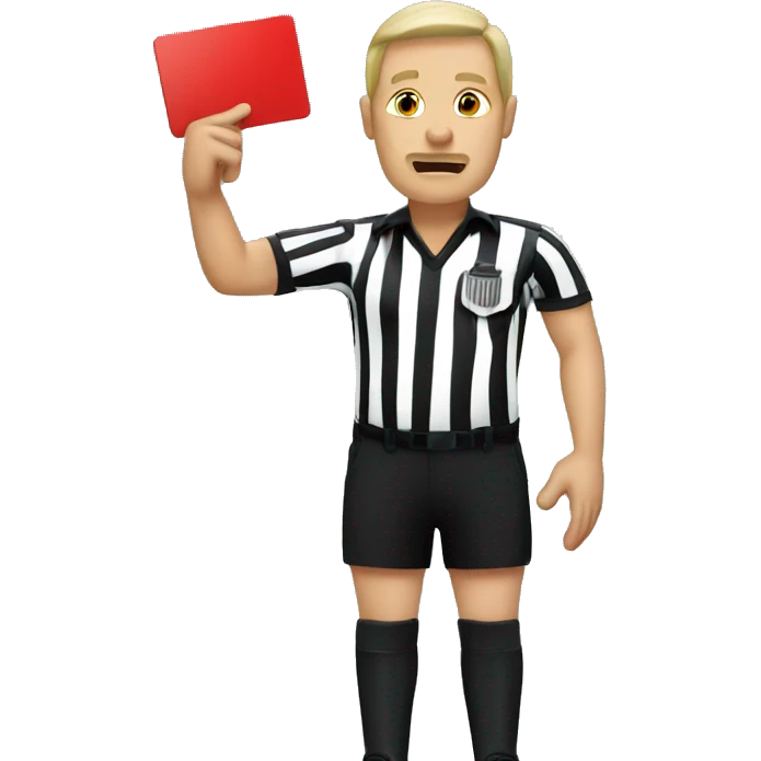Referee showing a red card emoji