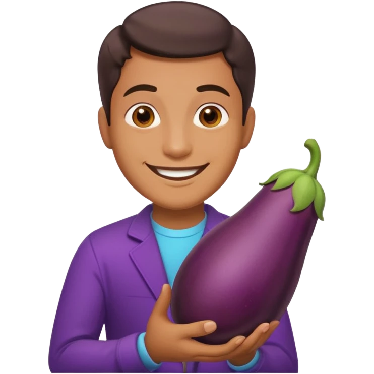 Man and eggplant emoji