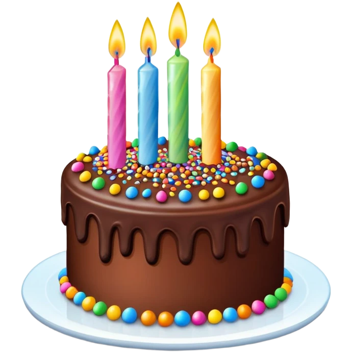 birthday cake with candles and frosting emoji