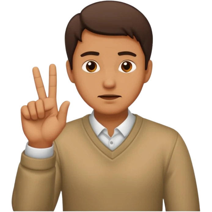 a man making a gesture of denial emoji