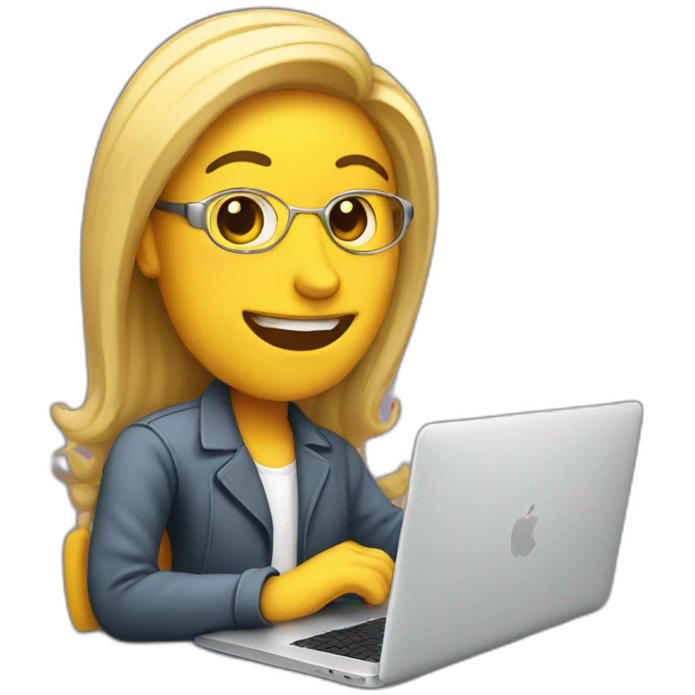 a writing blogger-with-macbook emoji