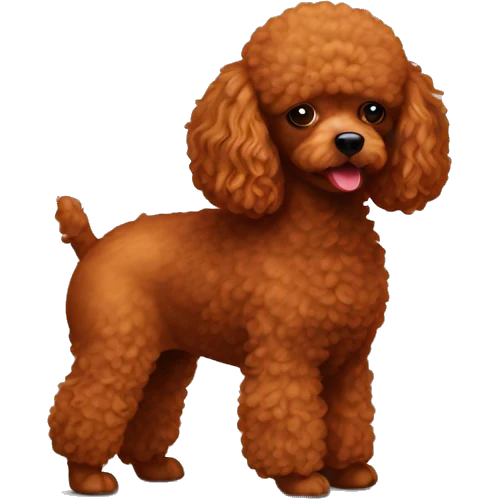 red toy poodle pooping emoji