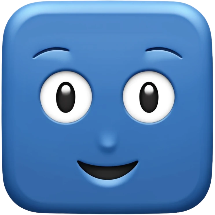 Blauw vierkant met wit vinkje in emoji