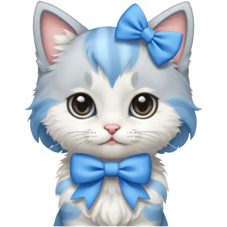 Kitten wearing bow emoji