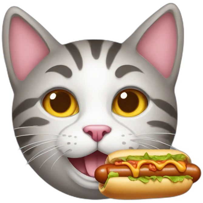party cat with hotdog emoji