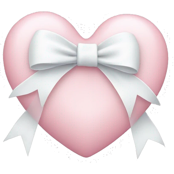 Pastel pink heart with white bow emoji