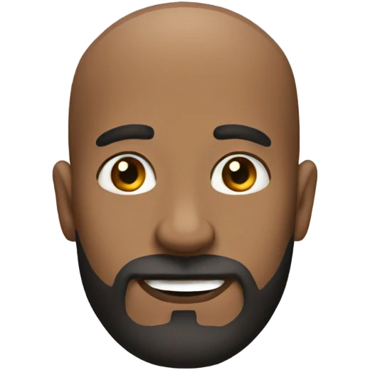 Men with no hair and beard emoji