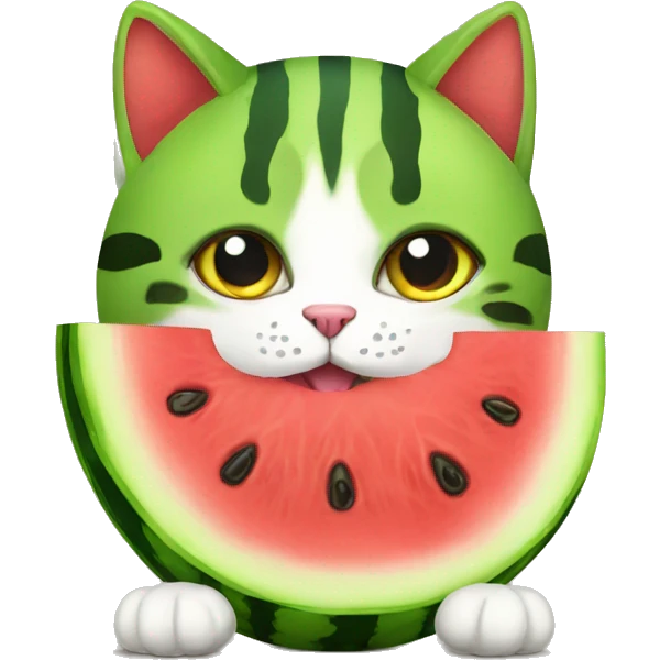Watermelon cat emoji