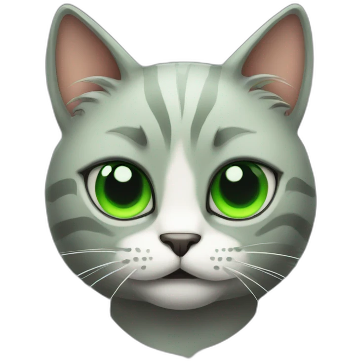 Evil cat with Green eyes  emoji