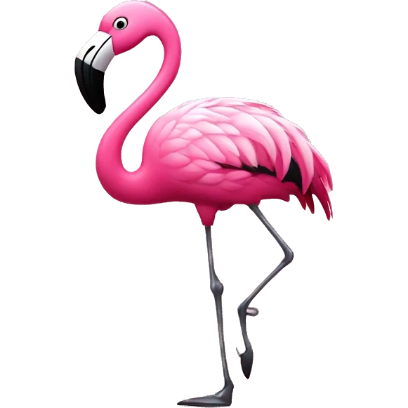 pink flamingo wearing tap dancing shoes emoji