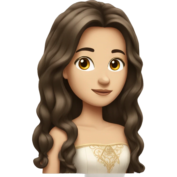 Brunette princess with long hair emoji