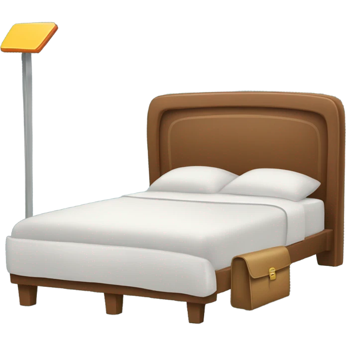 Bed with luggage tag emoji