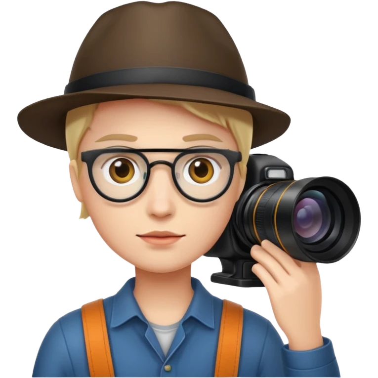 photographer looking into a camera emoji