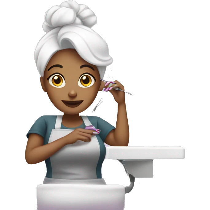 Nail tech doing nails emoji