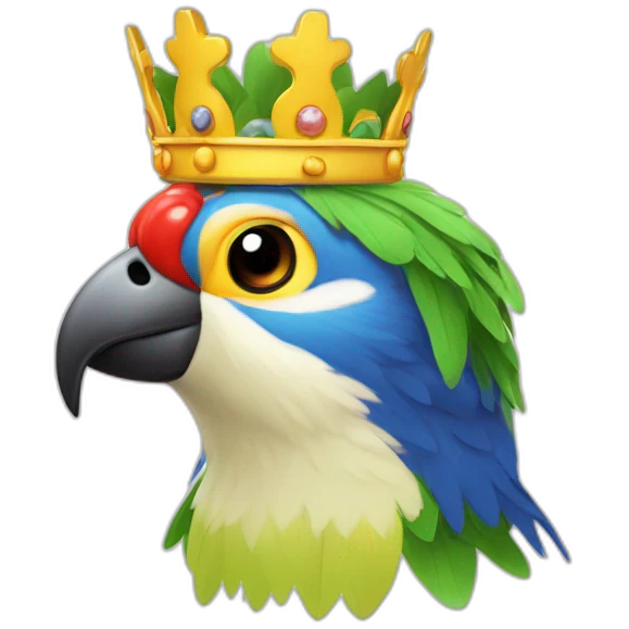 Perroquet avec une couronne emoji