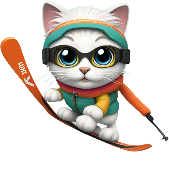 Cat skiing emoji