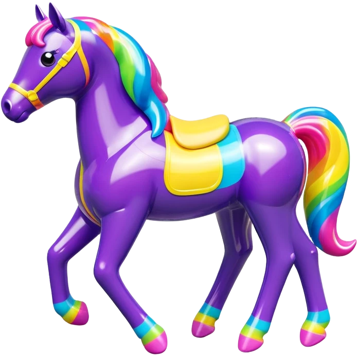  Lisa Frank style inflatable vinyl horse toy figure  emoji