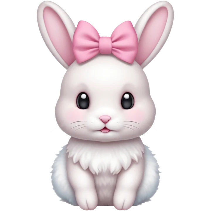 white bunny with pink bow on head emoji