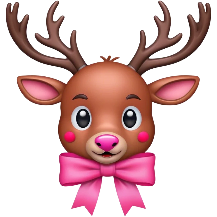 Rudolph with a pink bow emoji