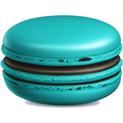 Realistic dark turquoise macaron isolated emoji