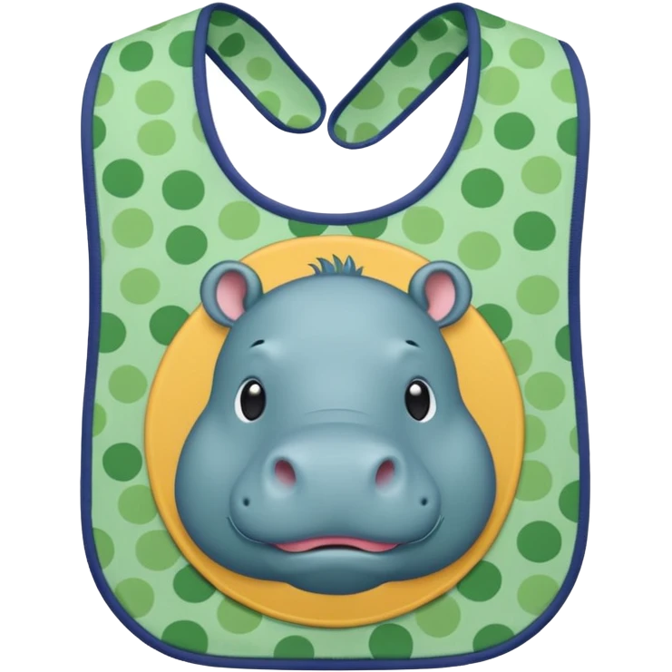 Green bib hippo pattern emoji