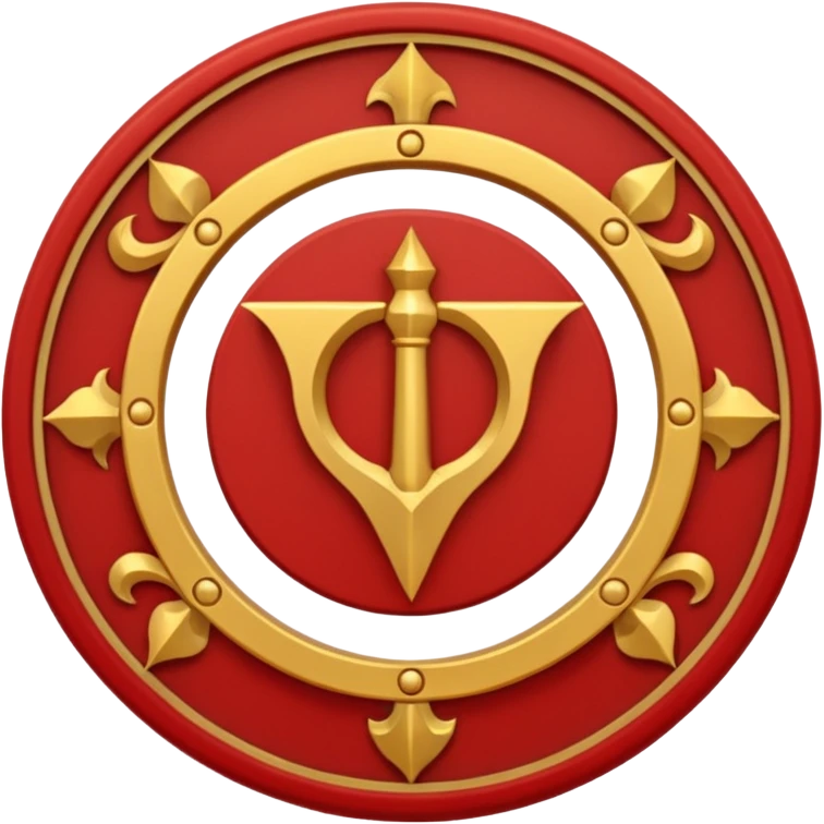 a circular casting sigil inspired by the wizard101 balance school using base color sand and trim color red. Bitch, put A golden scale in the middle as a the main focus  emoji