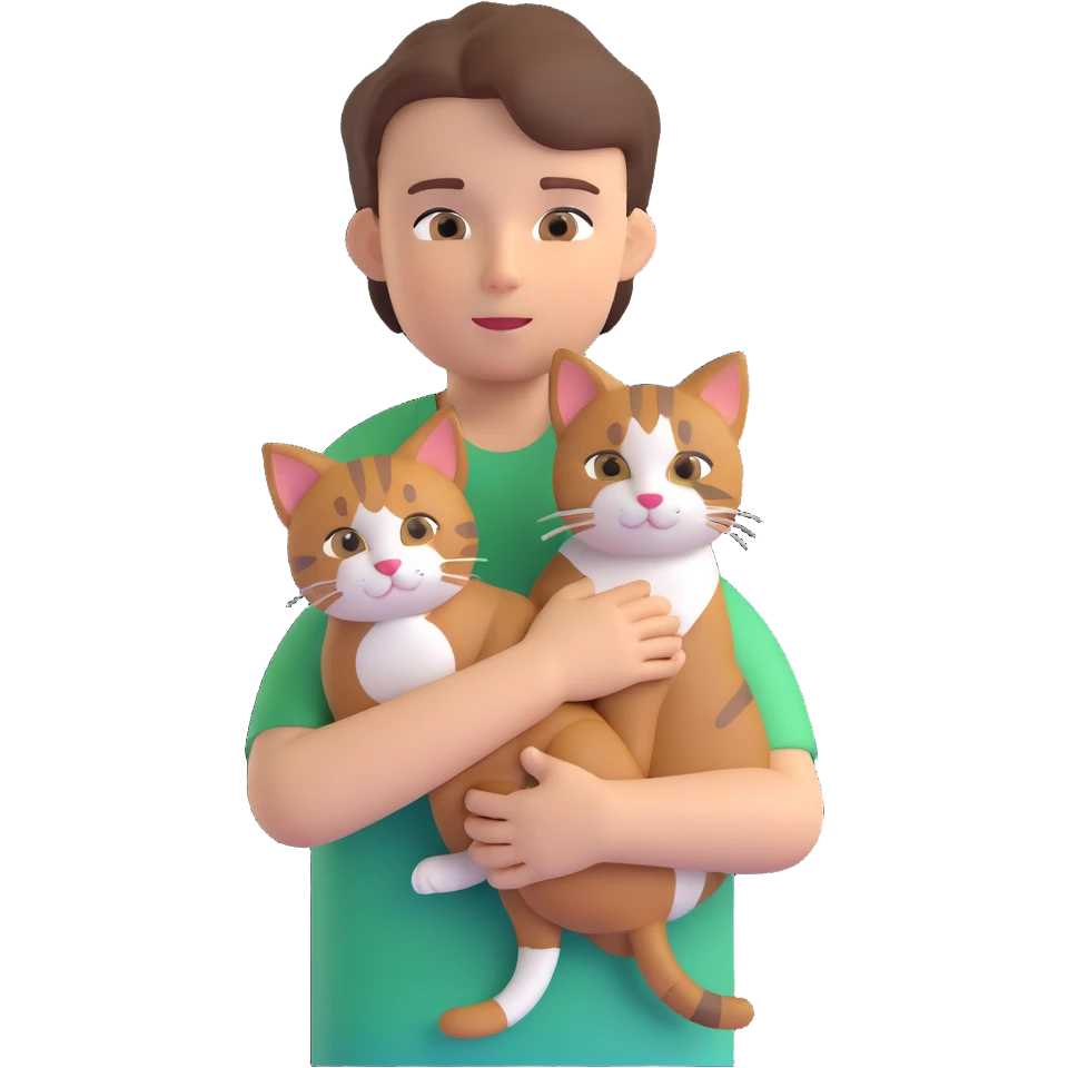 boy and cat pet emoji