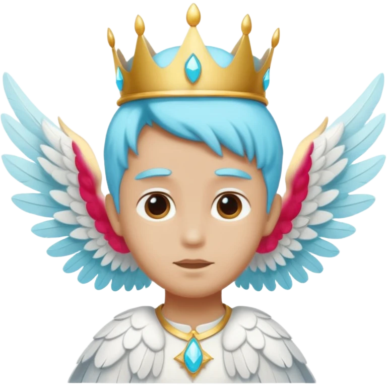 an angel with a cyan crown on his head, 4 wings emoji