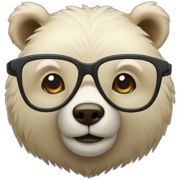 Smart bear with glasses emoji
