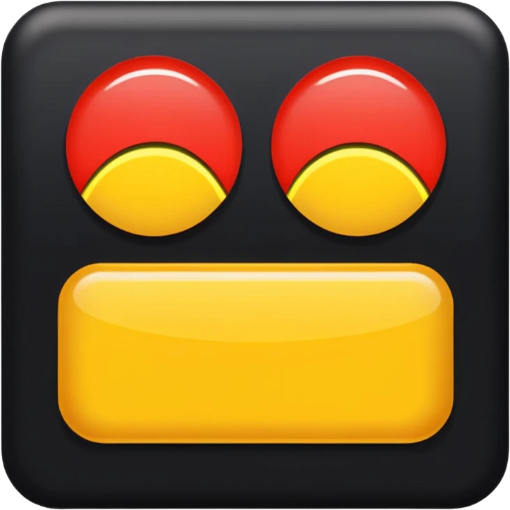 A wawy black and a red rectangle and a yellow circle emoji