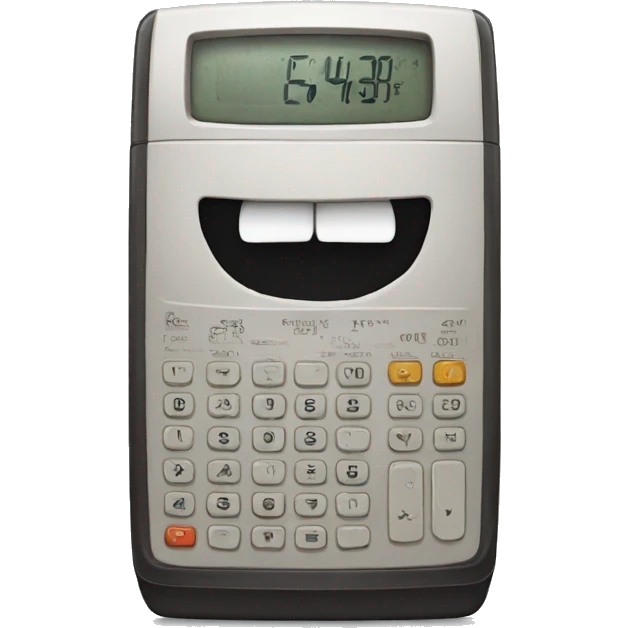 old calculator with a beard emoji