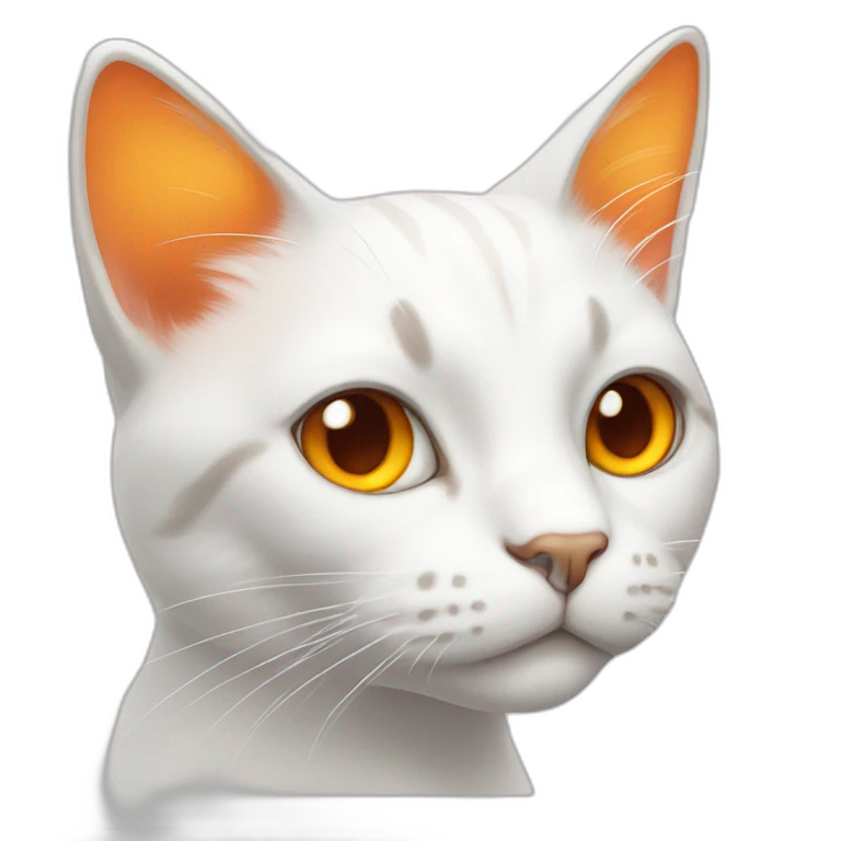 White cat with orange ears, orange nose and orange spots emoji